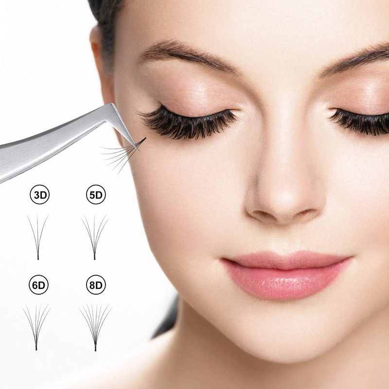 12Row Self-Fanning Volume Eyelashes, Easy Fan Lashes, Eyelash Extension, D