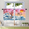 Renaiss 26 x 36 Inch Great Wave Linen Curtains for