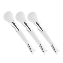 VICASKY 3pcs Portable Dual-ended Blush Brush Set Soft Bristles for Highlighting U-shaped Nose Contour Multi-functional Makeup Brushes for Women