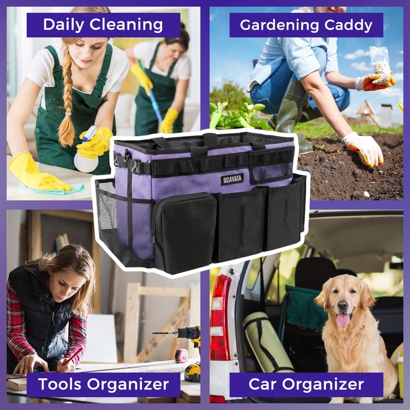 SCAVATA Wearable Cleaning Caddy Bag, Cleaning Caddy Supplies Organizer with