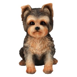 Yorkshire Terrier Dog Figurine - Yorkie Puppy Dog Figurine Animal Dog Figurine Statue 15cm Height