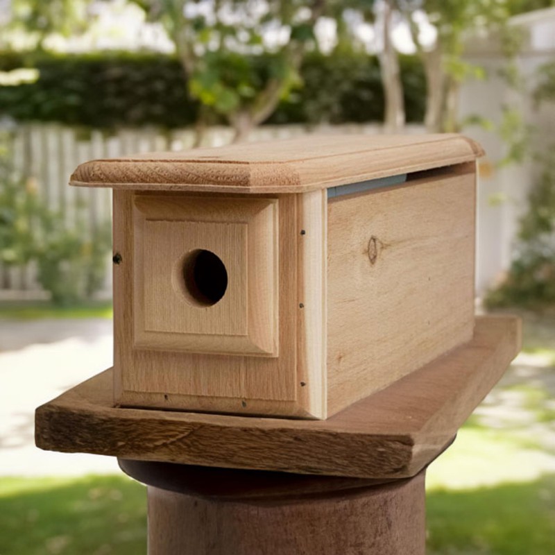 Bird Habitats Horizontal Bluebird House – Predator-Resistant Nest Box by
