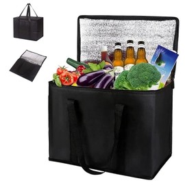 Komoke Foldable Cool Bag with Base Plate, 41 x 26 x 33 cm, Cool Box for Transport, Picnic and Car, Ideal for Freezing Goods and Food
