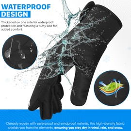 SAWANS Thermal Gloves Men Cycling Gloves Water Resistant Touch Screen Gloves Windproof Biking Winter Gloves Bicycle Running Gloves Driving Ladies Gloves Anti Slip Honey Ski Warm Women (Black, M)