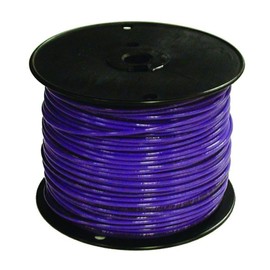 14 Gauge THHN Copper Stranded, 500 Foot Reel, Purple, 14 AWG, Up to 600 Volt Rated, UL Listed, Rated THHN and THWN, Thermoplastic Insulation/Nylon Sheath, Heat, Moisture, Gasoline and Oil Resistant II