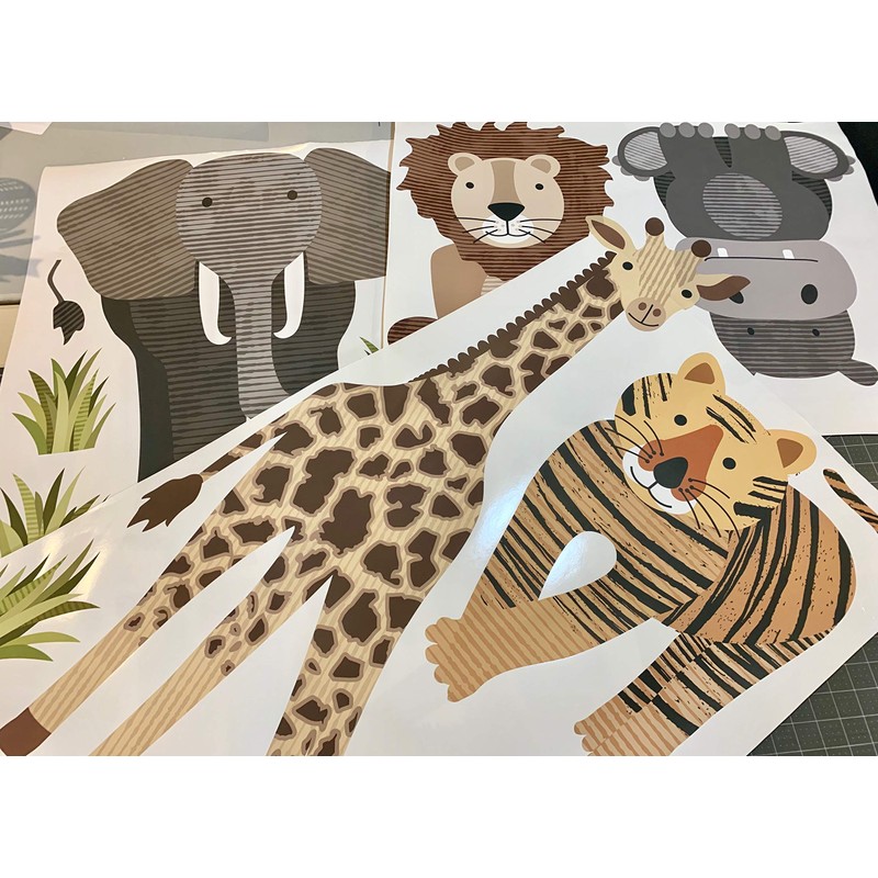 Large Safari Animal Wall Decals, Nursery Wall Decals, Jungle Wall