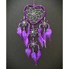 Purple heart dream catcher for girls, lovely wall or ceiling