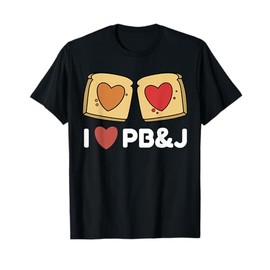 I Love PB&J T-shirt Peanut butter and jelly sandwich hearts T-Shirt