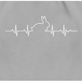 Shirtracer - Gym Bag Backpack - Animals Guinea Pigs & Co. - Heartbeat Rabbit, 5 Light Grey, Unit size
