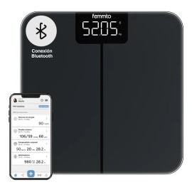 Bascula Digital Personal Peso Corporal Con Bluetooth Moderna Minimalista Femmto 180 Kg Baño