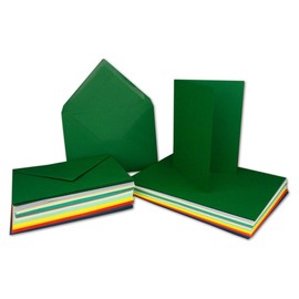 Set of 40 A6 Folding Cards - C6 Envelopes - 40 Folding Cards & 40 Envelopes in Different Colours - P222 Series Colours-4-you - Glüxx-Agent