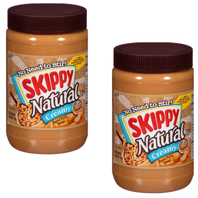 Skippy Peanut Butter, Natural Creamy, 40 Ounce (Pack of 2)