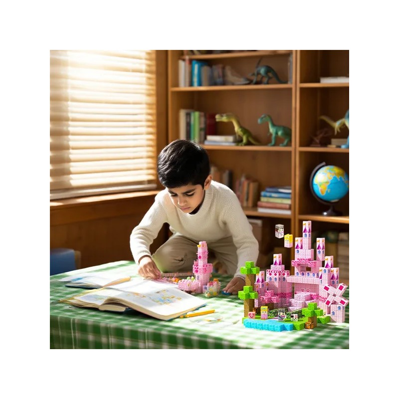 Bloques Magnéticos Juguete Castillo Rosa 100 Piezas