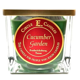 Circle E Candles, Cucumber Garden Scent, Medium Size Jar Candle, 22oz, 2 Wicks