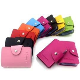 AirZyx Credit Card Holder Bank Card Holder 24 Card Slots (Rose Red)