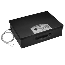 SentrySafe Black Electronic Security Lock Box with Steel Tether Cable, Safes for Home or Office can Secure Phones, Laptops, or other Valuables, 0.5 Cubic Feet, PL048E