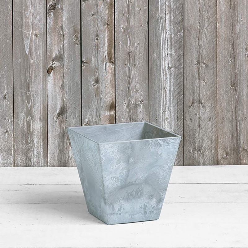 ArtStone 35120 Ella Square Planter, 12-Inch, Grey