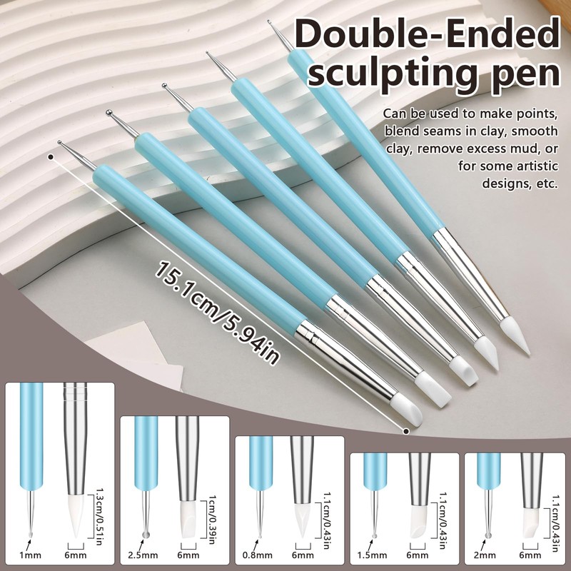 10 Pcs Silicone Clay Tools, Silicone Sculpting Tools, Polymer Clay