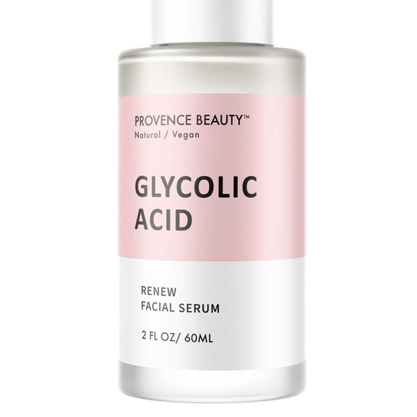 Rejuvenating Glycolic Acid Face Serum - Hyaluronic Acid, Vitamin C and Aloe Vera Helps Exfoliate and Minimize Pores, Reduce Acne, Breakouts, and Appearance of Aging and Scars - 2 Fl Oz