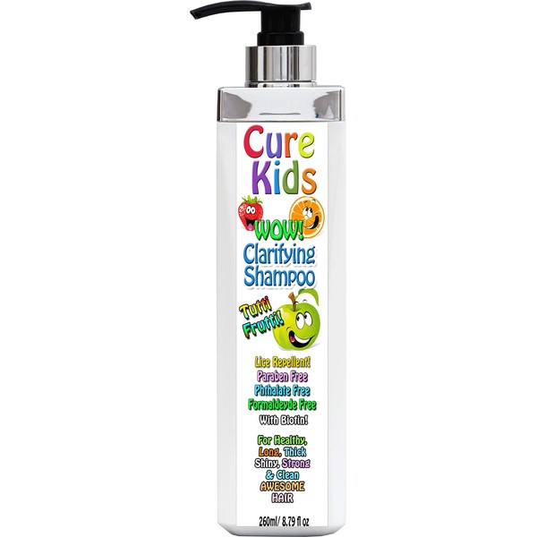 Cure Kids Wow! Tutti Fruity Clarifying Shampoo Deep Cleaner, Swimmers Safe for all little ones children child baby babies hair (8 fl oz)