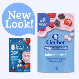 Gerber Baby Snacks Yogurt Melts, Mixed Berries, 1 Ounce (Pack of 7)
