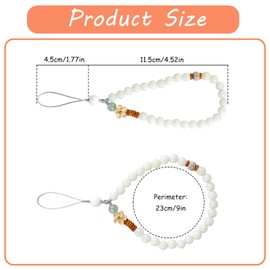 Phone Wrist Strap Charm Strap Phone Straps Sakura Cute Flower Lanyard Beaded Phones Beaded Lanyard Crystal Stone Charm Straps Chinese Style Hand Wrist for Keychain Phones Hanging Accessory for Women