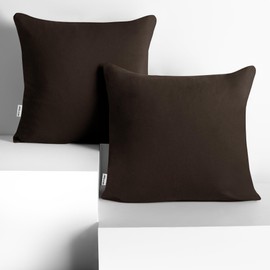 DecoKing 2 Pillowcases 50 x 50 cm Jersey 100% Combed Cotton Zip Brown Amber
