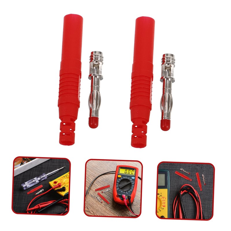 SHINEOFI 2pcs Stackable Banana Plug Adapter Coupler Insulated Solderable Connector