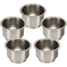Amarine Made 5 Pack Stainless Steel Cup Drink Holder with Drain Marine Boat Car Rv Camper