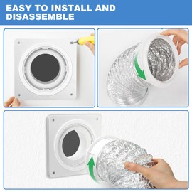 Dryer Vent Connector Kit, Dryer Vent Wall Plate, 90 Degree Dryer Vent Elbow Compatible with 4 Inch dryer vent hose for Tight Space