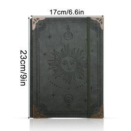 suaywo Lined Journal Notebook Hardback – 120 Pages Loose-leaf binding A5 Lined Notebook Hardcover Leather 23 * 16cm Suitable for Women and Men Work Office School (Green)