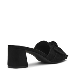 Anne Klein Women's Kizmet Heeled Sandal, Black Suede, 9