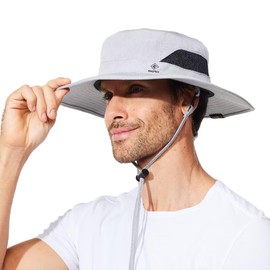 G GIEPHT Fishing Hat for Mens Sun Hat Wide Brim Bucket Hat SPF UV Protection XL XXL Large Size Big Head Hiking Beach Safari, Light Grey Melange With Top Pocket（suitable:62cm-63cm）, XX-Large-3X-Large