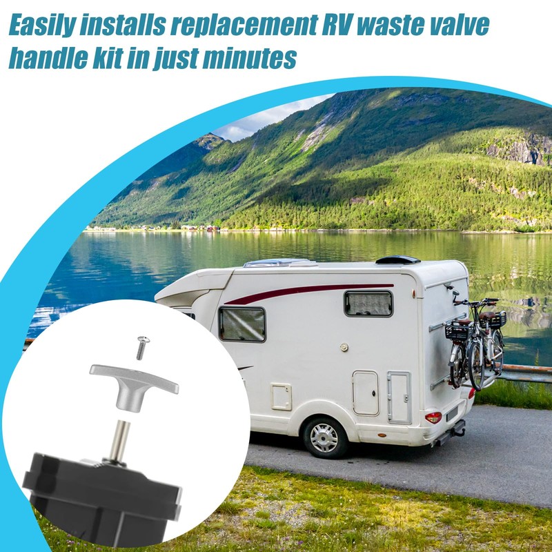 2pcs RV Waste Valve Handle Replacements, Metal RV Tank Handle