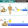 Brass Pipe Adapter, 12 Pieces 10 mm Barb x 3/4