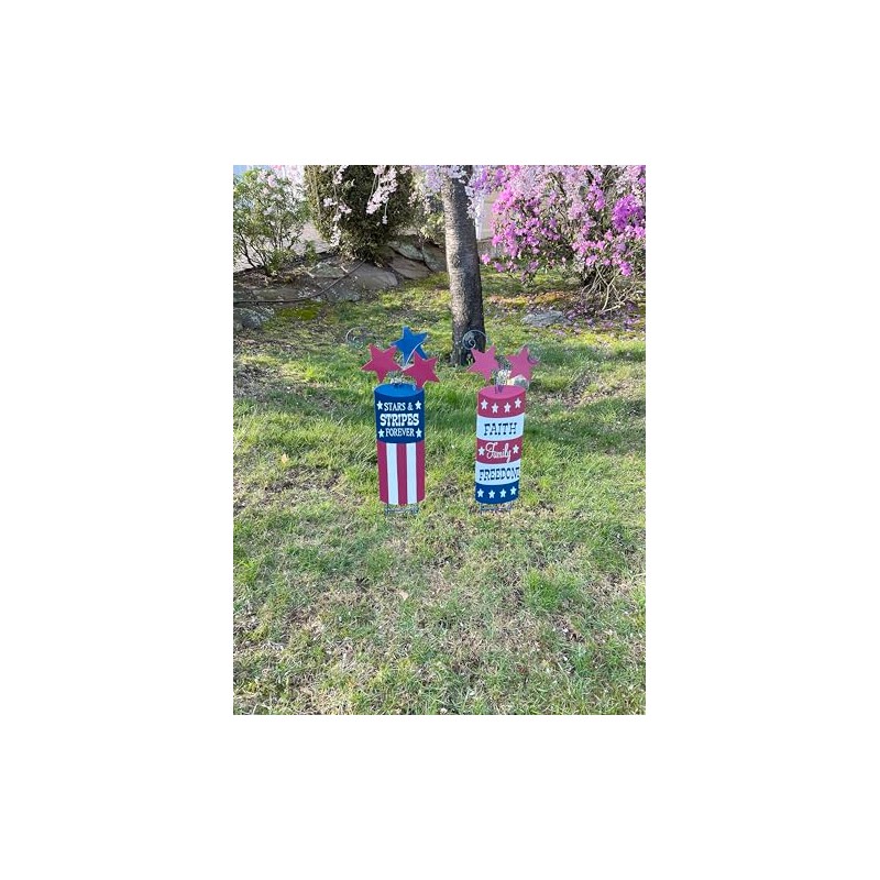 Worth Imports 32" Metal July 4th Patriotic Firecracker Stars, Set