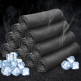 Honoson 10 Pcs Cooling Towel Bulk - Neck & Face Cool Chilly Towels Microfiber Breathable Sport Sweat Rag for Gym, Yoga, Travel, Camping, Running, Outdoor (Black)