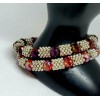 Two Aurora Borealis Pink Purple Faceted Silver Tone Beaded Stretch