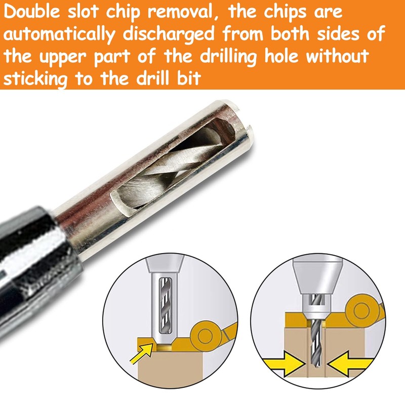 3 Pieces of Self Centering Hinge Drill Bit Kit, Quick