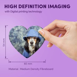 1 x Heart MDF Magnets - ny Hipster Dog Puppy Cute Joke 24270