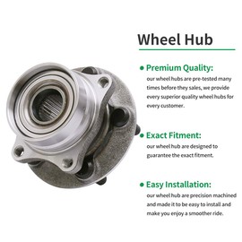 HICKS 513265 Front Wheel Hub and Bearing Assembly Compatible with 04-09 Toyota Prius