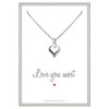 Sterling Silver Heart Necklace – Dainty Love You Most Silver Heart Charm Necklace for Women – Romantic Present for Wife, Girlfriend, Mom Daughter Birthday, Sentimental Jewelry for Her (20 inches)