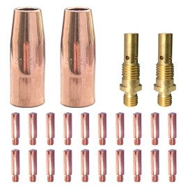 Mig Welding gun accessory 0.030" kit for Lincoln Magnum 100L Tweco Mini/#1 Mig gun: 20pcs Contact Tips 11-30 0.030" + 2pcs gas nozzles 21-50 1/2" + 2pcs 35-50 welding diffuse