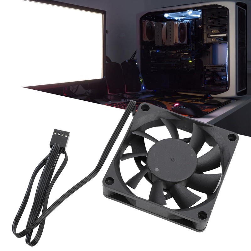 4 Pin PWM Fan, 70mm Computer Case Fan with 7