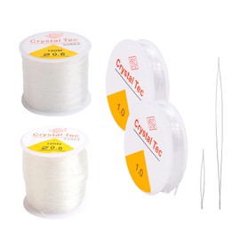 DAITET Elastic Thread Beading Bracelet Strong & Stretchy Clear Crystal String Elastic Thread Beading Bracelet Cord for Jewelry Making Bracelet Beading Thread 4 Rolls