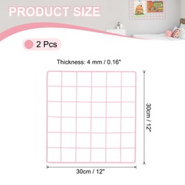 PATIKIL Wire Wall Grid Panel 30x30cm, 2 Pack Board Photo Pictures Memo Display Grid Panels Hanging Organizer Wall Decorative Panel for Home Office Wedding, Pink