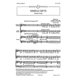 Old American Songs I: No. 4 Simple Gifts (Shaker Song). women's choir (SA) or men's choir (TB) and piano. Partition de chœur.