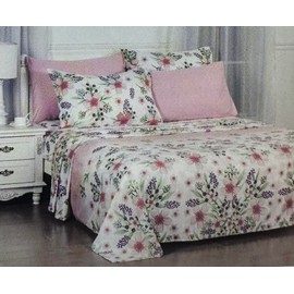 Bella Home Bamboo 1800 BH Decor 4PC Twin Size Luxurious Bed Sheet Set, Deep Pockets 16"" Wrinkle Free Cooling Sheets Machine Washable Hotel Bedding Ultra Soft Bed Sheet Set (Pink Rose), 4pcF242