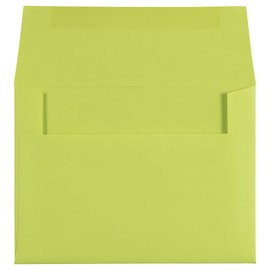 JAM PAPER A6 Colored Invitation Envelopes - 120.7 x 165.1 mm (4 3/4" x 6 1/2") - Ultra Lime Green - 50/Pack