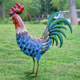 OAGluminix Chicken Decor Garden Sculptures & Statues Rooster Decor Extra Large Outdoor Sculptures Metal Yard Decor Ornaments Outdoor Sculpture